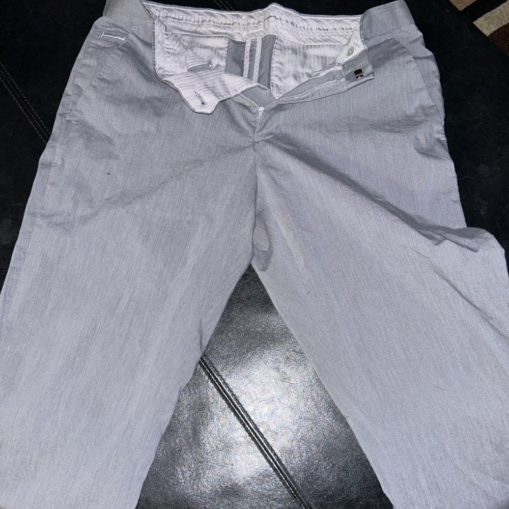 Calvin Klein Gray Dress Pants with Straight Leg Design